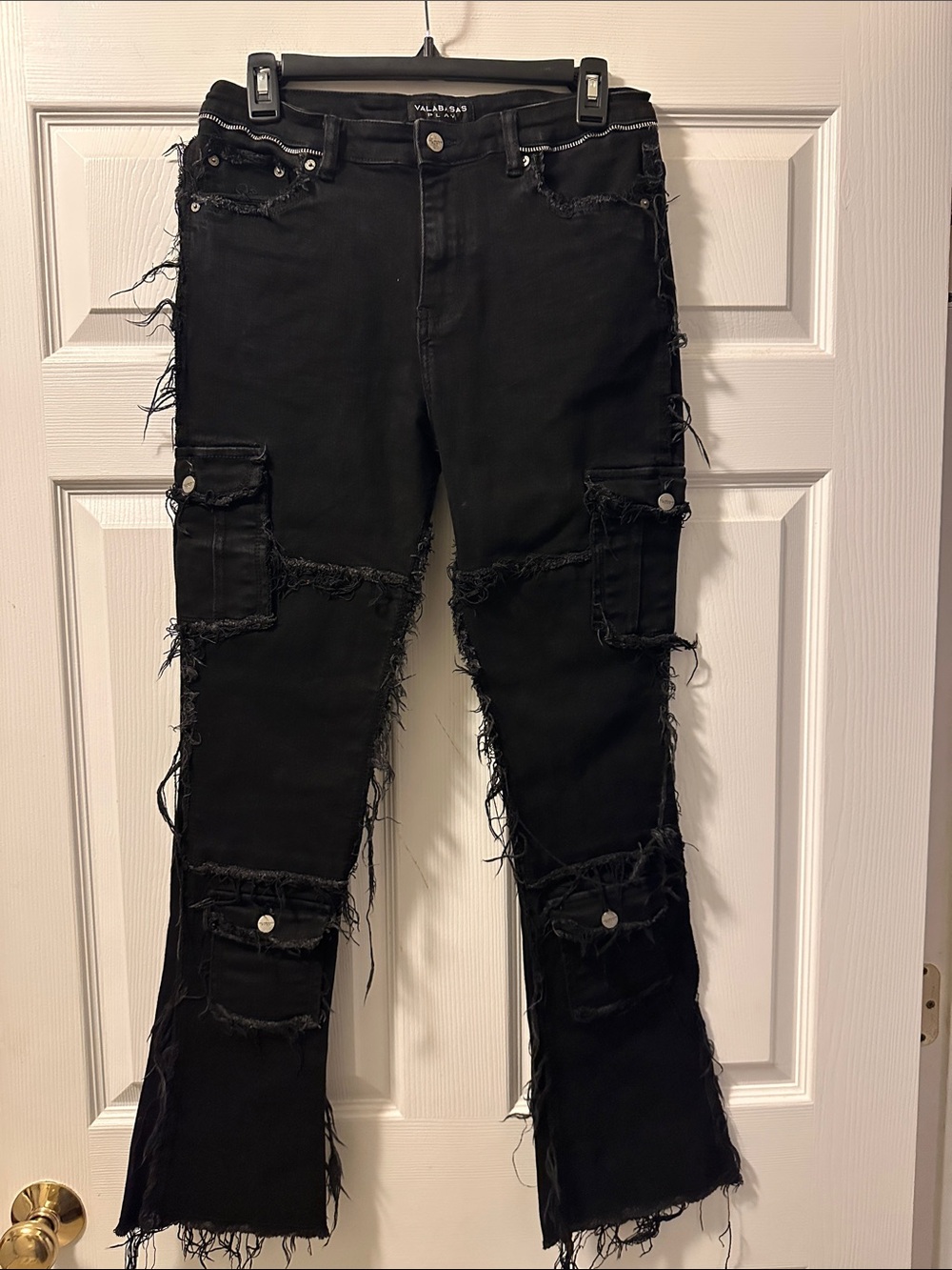 Boy’s Valabasas Play AEGERINE STACKED FLARE Denim Jeans (Jet Black) - Size 18
